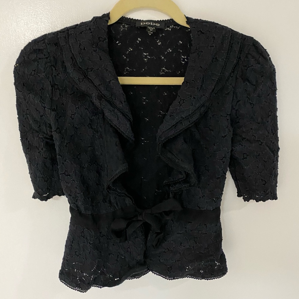 Bebe Eyelet Layering Jacket